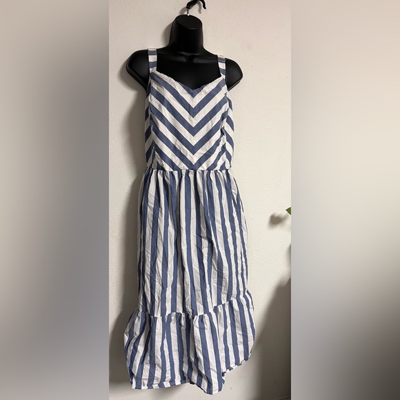 Lane Bryant Blue and White Striped Maxi Dress - Picture 2 of 3